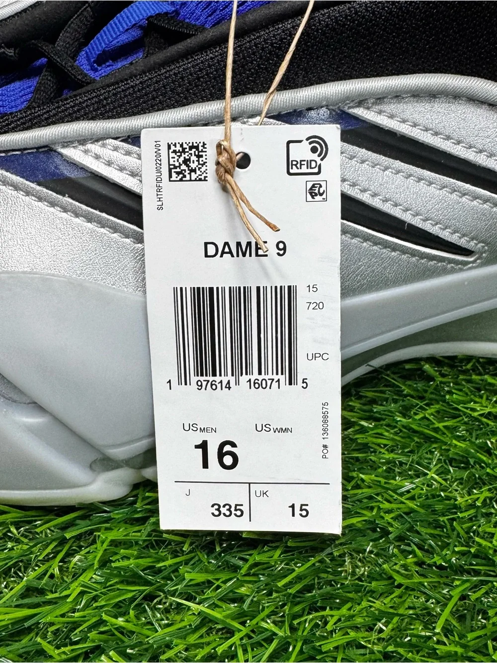 Size 16 - Mens Adidas Dame 9 Basketball Silver Sneakers Athletic Shoes - JH6633